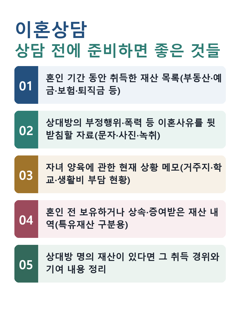 이혼상담 상담 전에 준비하면 좋은 것들